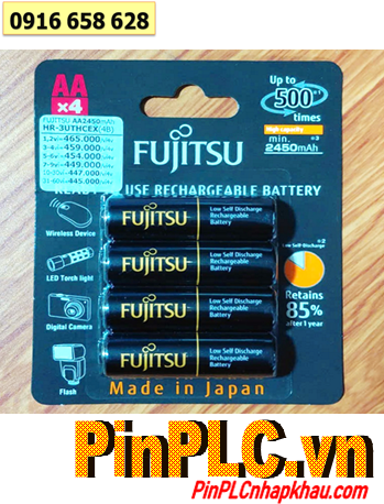Fujitsu HR-3UTHCEX(4B); Pin sạc AA 2450mAh 1.2v Fujitsu HR-3UTHCEX(4B), Xuất xứ NHẬT (Vỉ 4viên)